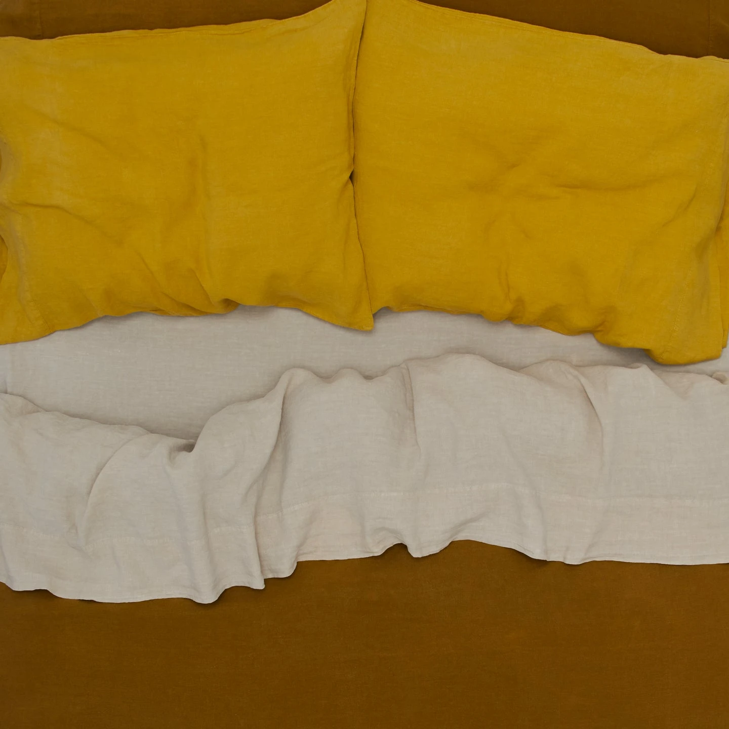 Simple Linen Duvet - Mustard - Image 4
