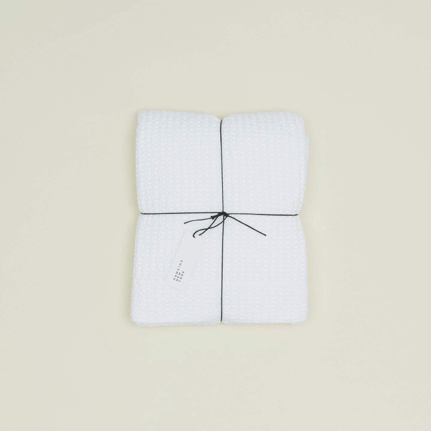 Simple Waffle Shower Curtain - White