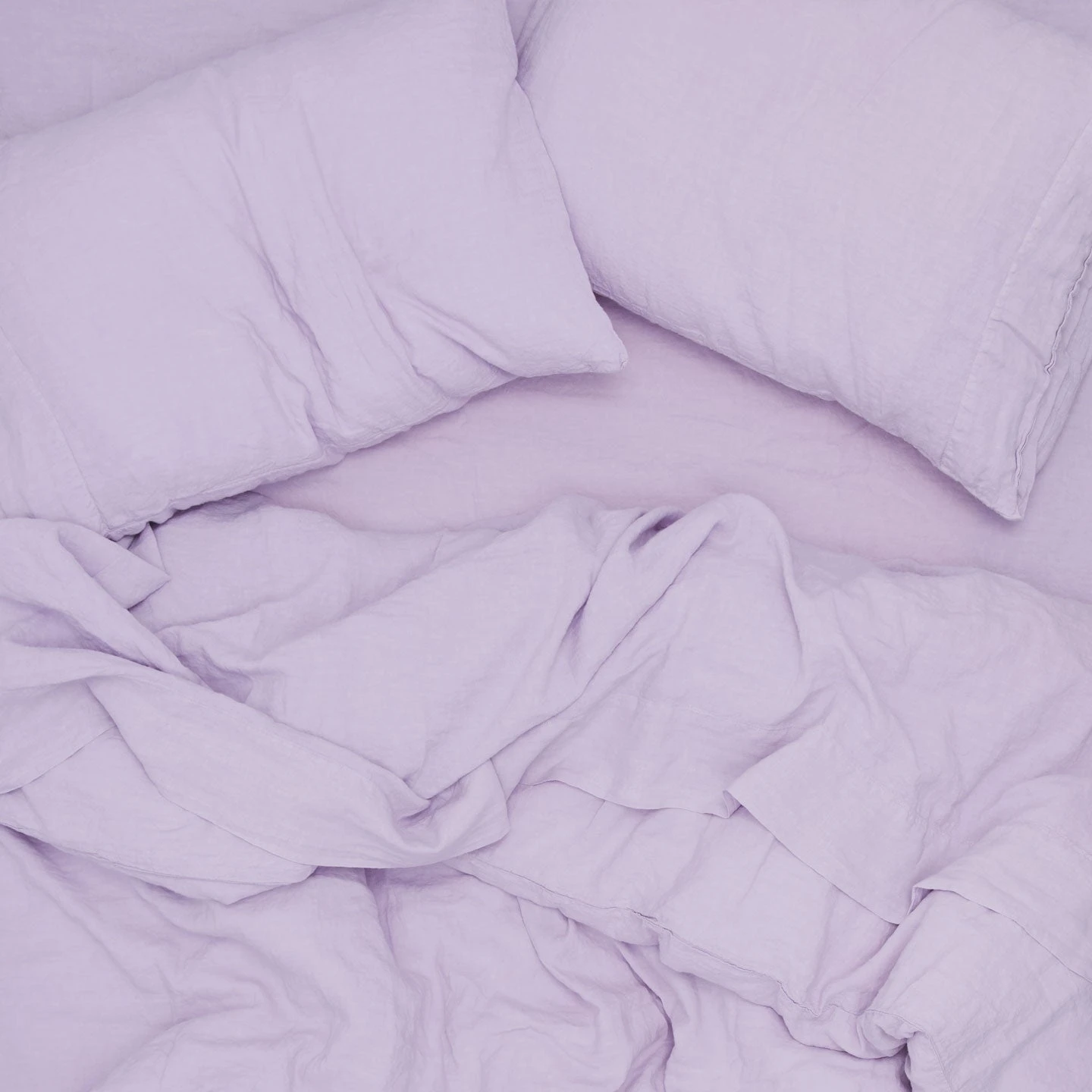 Simple Linen Fitted Sheet - Lilac - Image 4