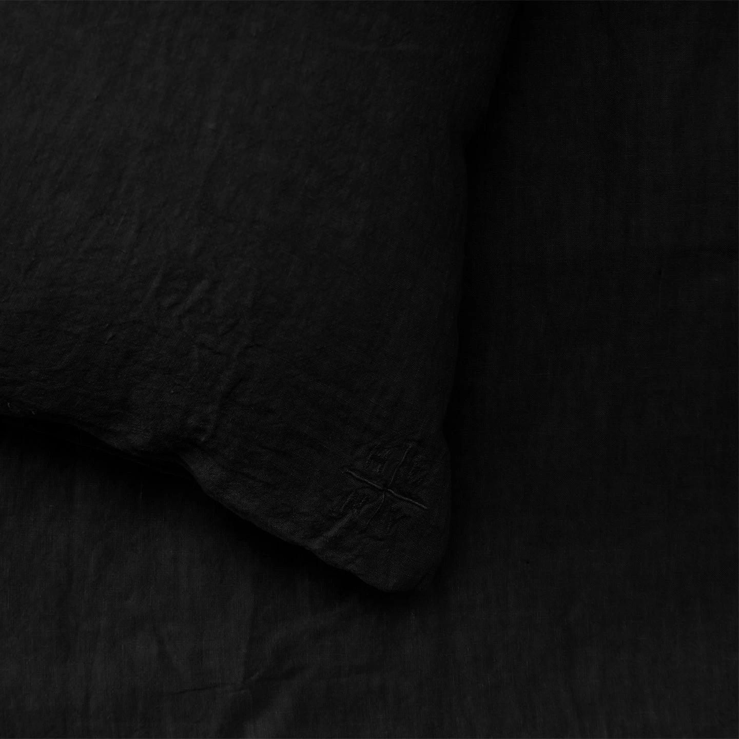 Simple Linen Euro Sham - Black - Image 2