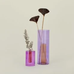 Reversible Glass Vase - Lilac/Peach