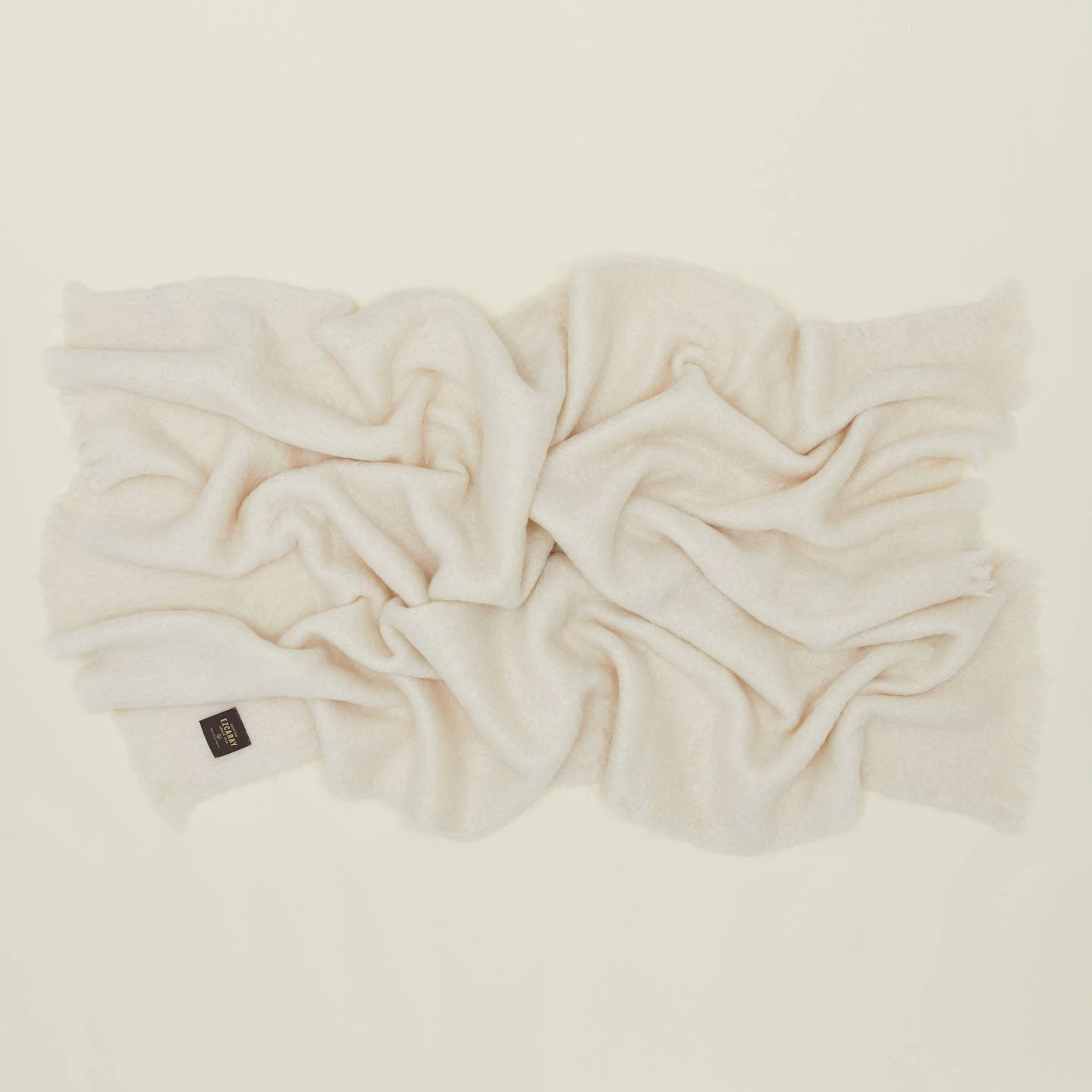 Solid Mohair Throw - Ivory - Image 2