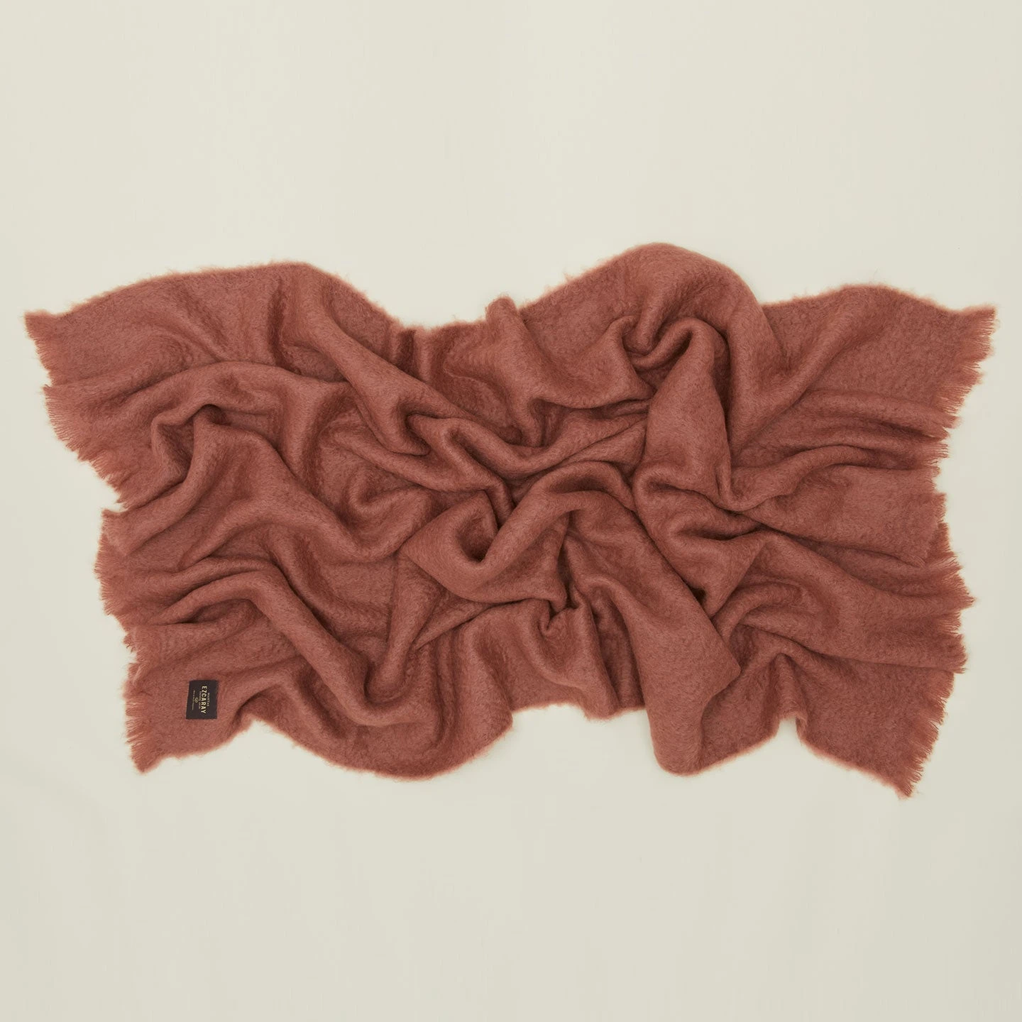 Solid Mohair Throw - Dark Pink - Image 2