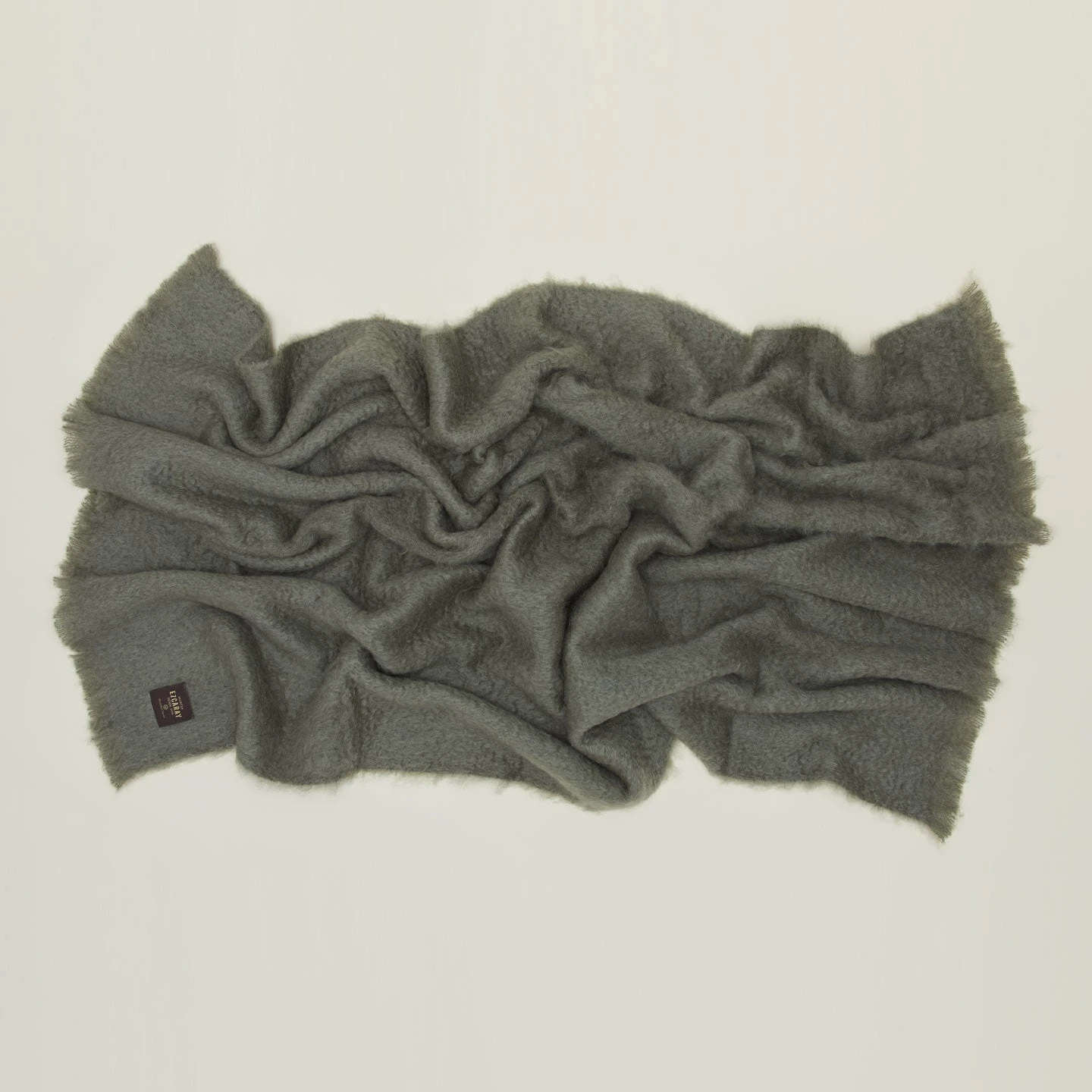 Solid Mohair Throw - Olive - Image 2