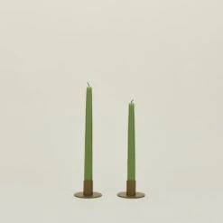 Essential Metal Candle Holders, Set Of 2 - Olive