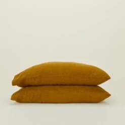 Simple Linen Pillowcases, Set Of 2 - Bronze