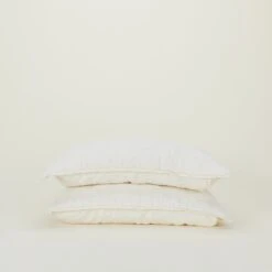 Simple Linen Quilted Shams, Set Of 2 - Ivory