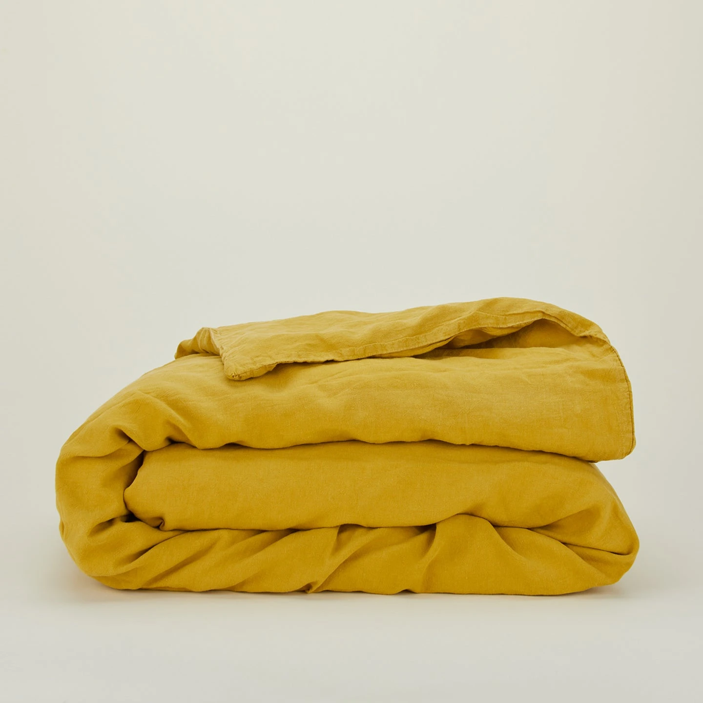 Simple Linen Duvet - Mustard