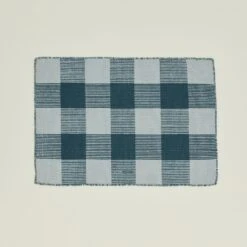 Simple Plaid Rug - Sky/Peacock