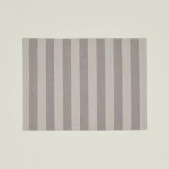 Essential Striped Placemat, Set Of 4 - Light Grey/Dark Grey
