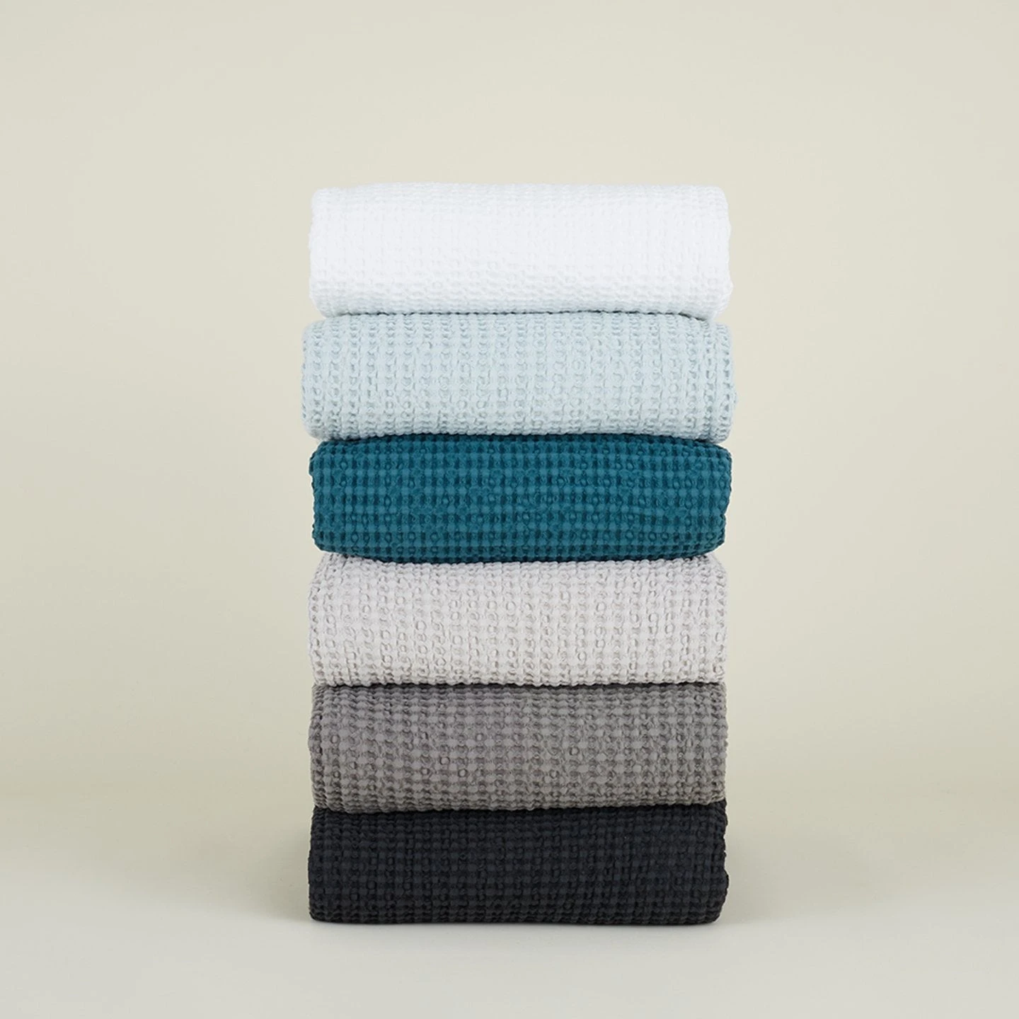 Simple Waffle Shower Curtain - Black - Image 2