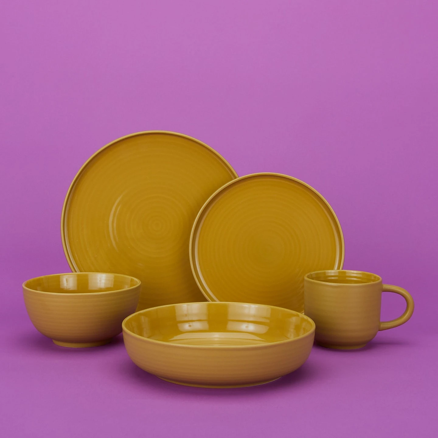 Essential Large Bowl, Set Of 4 - Mustard - Image 4