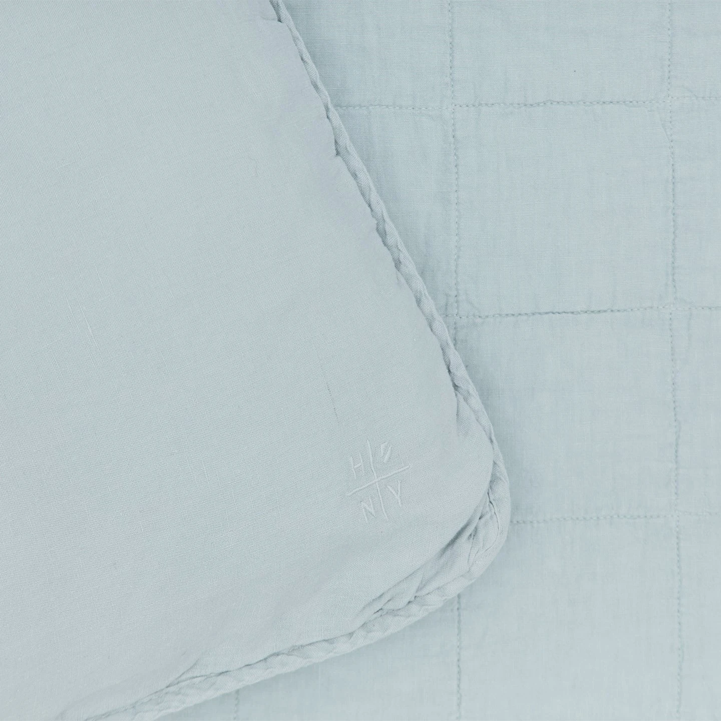 Simple Linen Quilted Shams, Set Of 2 - Sky - Image 3