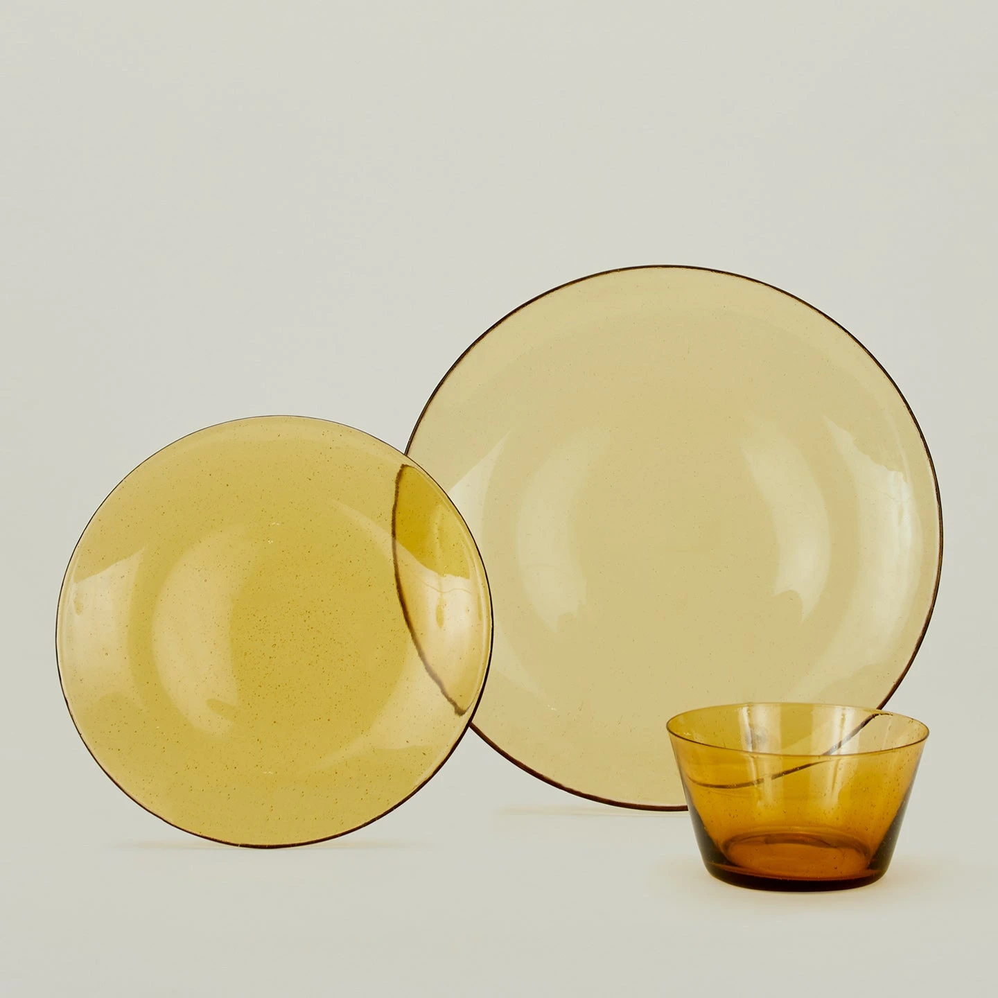Glass Salad Plate - Amber - Image 4