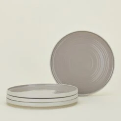 Essential Dinner Plate, Set Of 4 - Light Grey