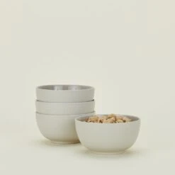 Essential Large Bowl, Set Of 4 - Light Grey