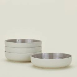 Essential Low Bowl, Set Of 4 - Light Grey