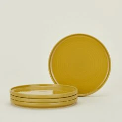 Essential Salad Plate, Set Of 4 - Mustard