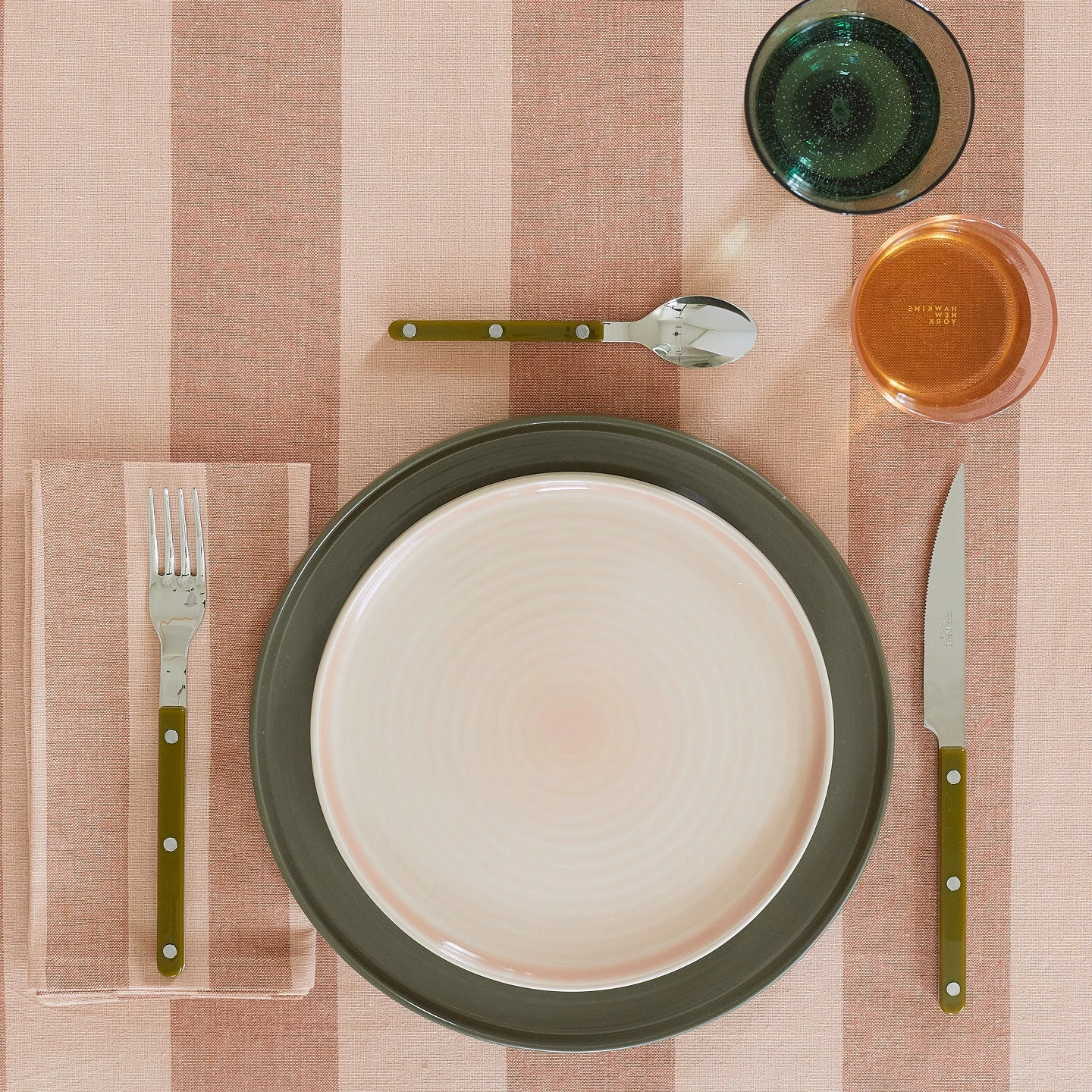Essential Striped Tablecloth - Blush/Terracotta - Image 3