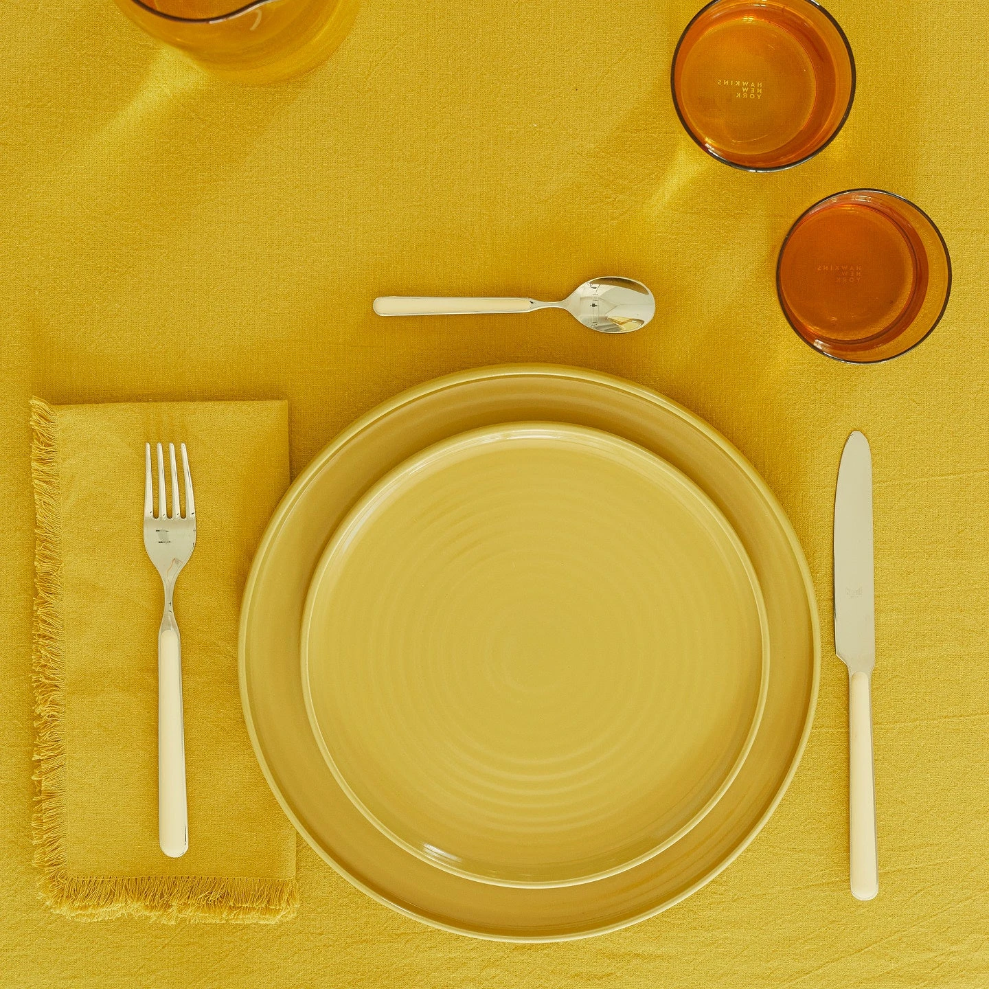 Essential Cotton Tablecloth - Mustard - Image 3