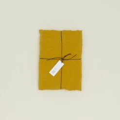 Simple Linen Fitted Sheet - Mustard