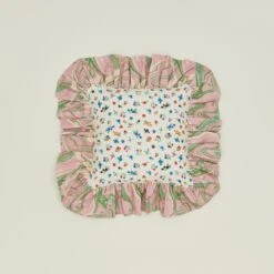 Ruffled Floral Cushion - Peony