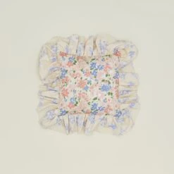Ruffled Floral Cushion - Rose