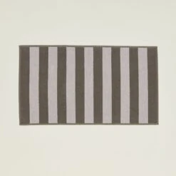 Simple Striped Terry Bath Mat - Light Grey/Dark Grey