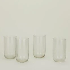 Large Seeded Glass, Set Of 4 - Clear
