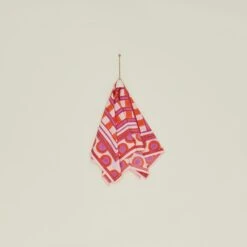 Block Printed Dish Cloth - Block Printed Red Plaid