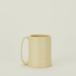 Tall Ribbed Mug - Butter